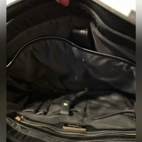 Miztique Black Organizer Shoulder-bag Purse with Gold accents. - Picture 5 of 8